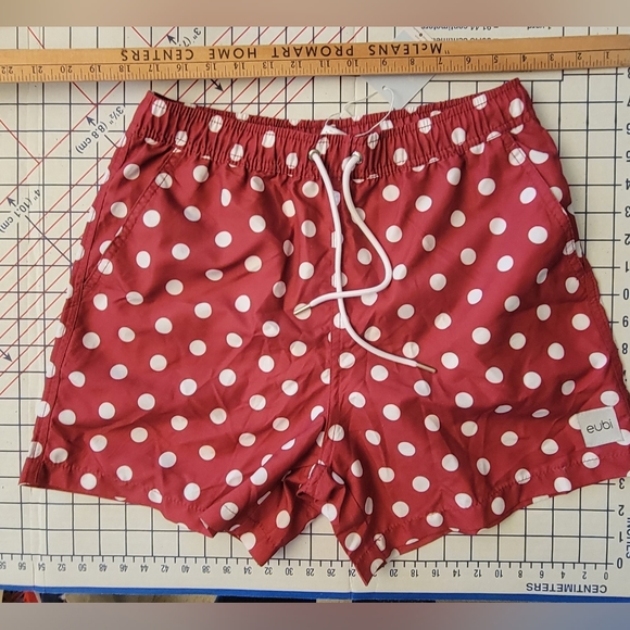 Eubi - Red Polka Dot Swim Trunks - Picture 2 of 2